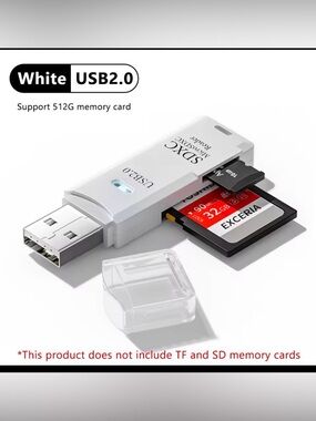USB2.0 Micro SD Card Reader, 5 Gbps 2-In-1 SD Card Reader to USB Adapter